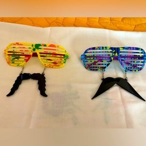 Sunglasses with faux mustaches